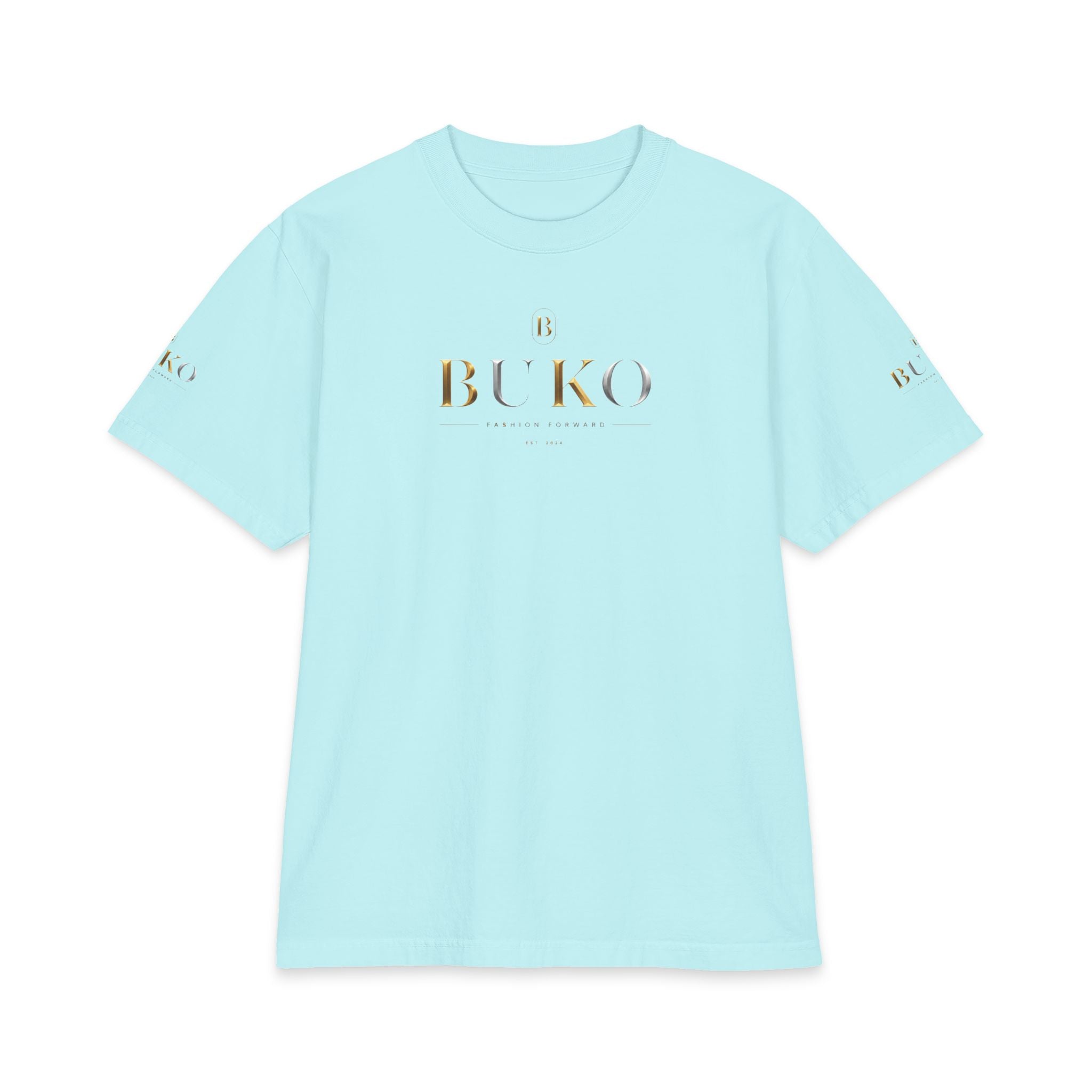 BUKO Gold Logo T‑Shirt — Minimalist Branded White Tee