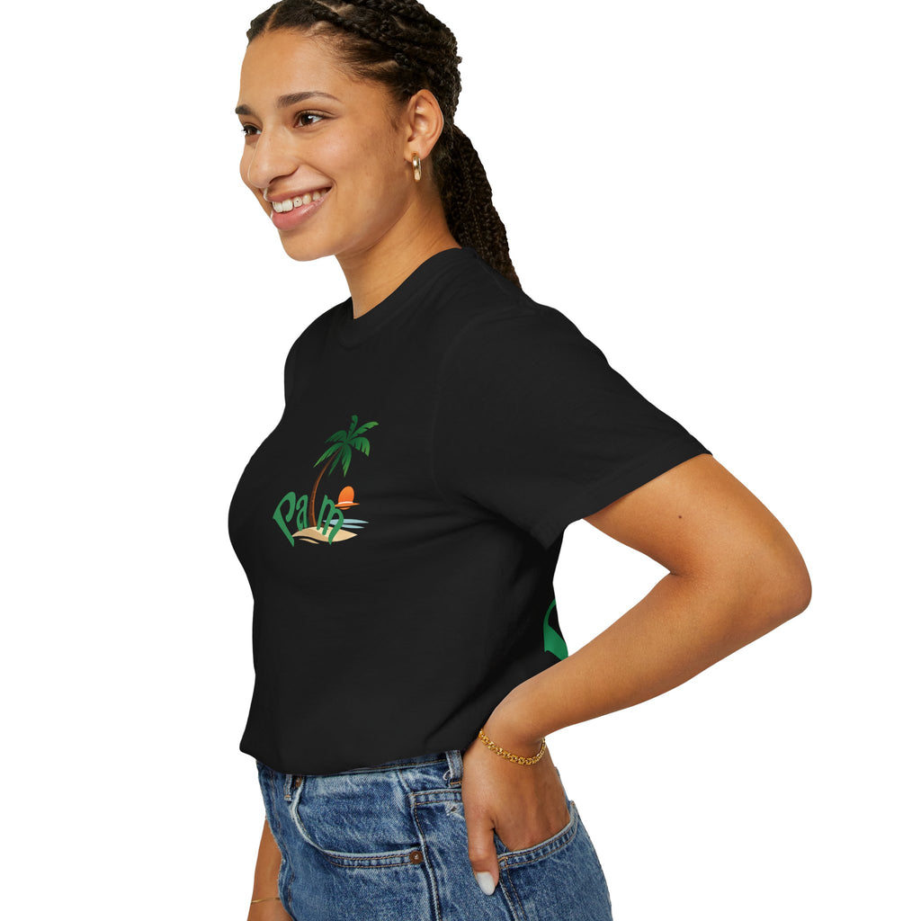 Palm Tree Sunset T-shirt | Tropical Beach Graphic