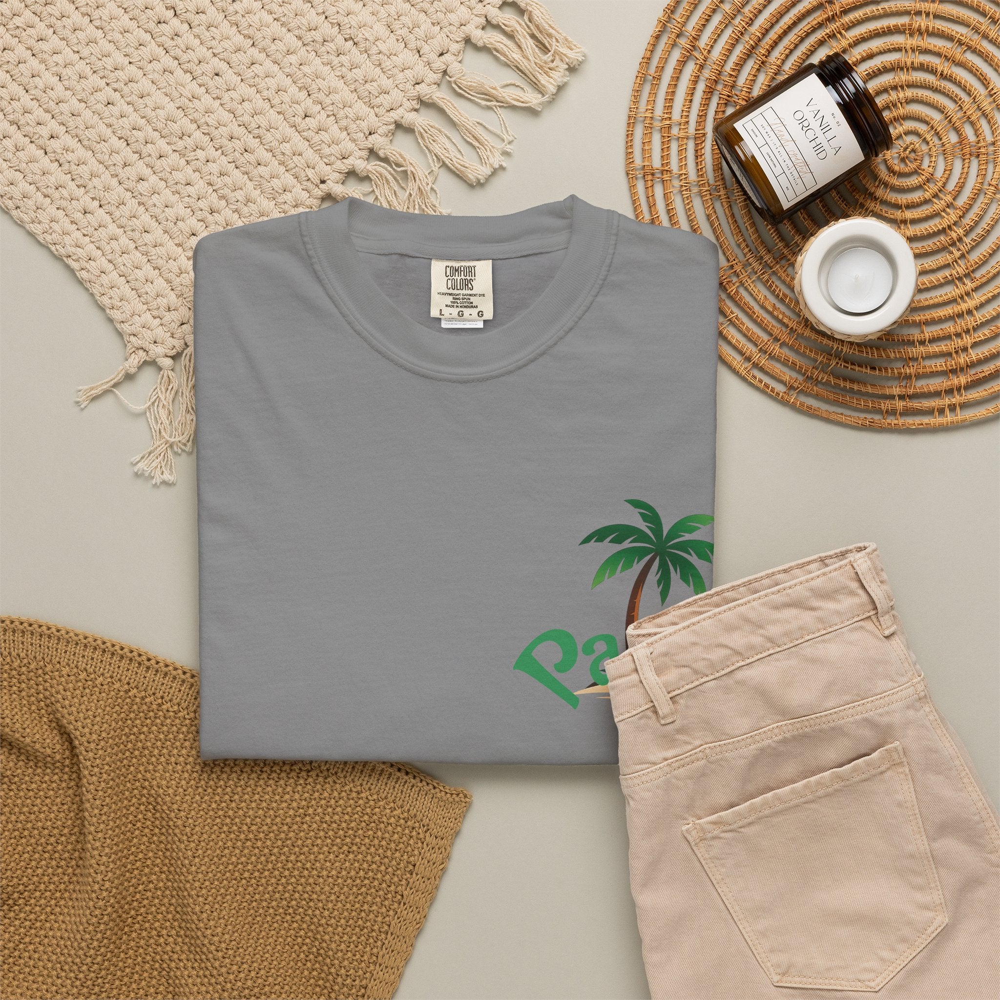 Palm Tree Sunset T-shirt | Tropical Beach Graphic