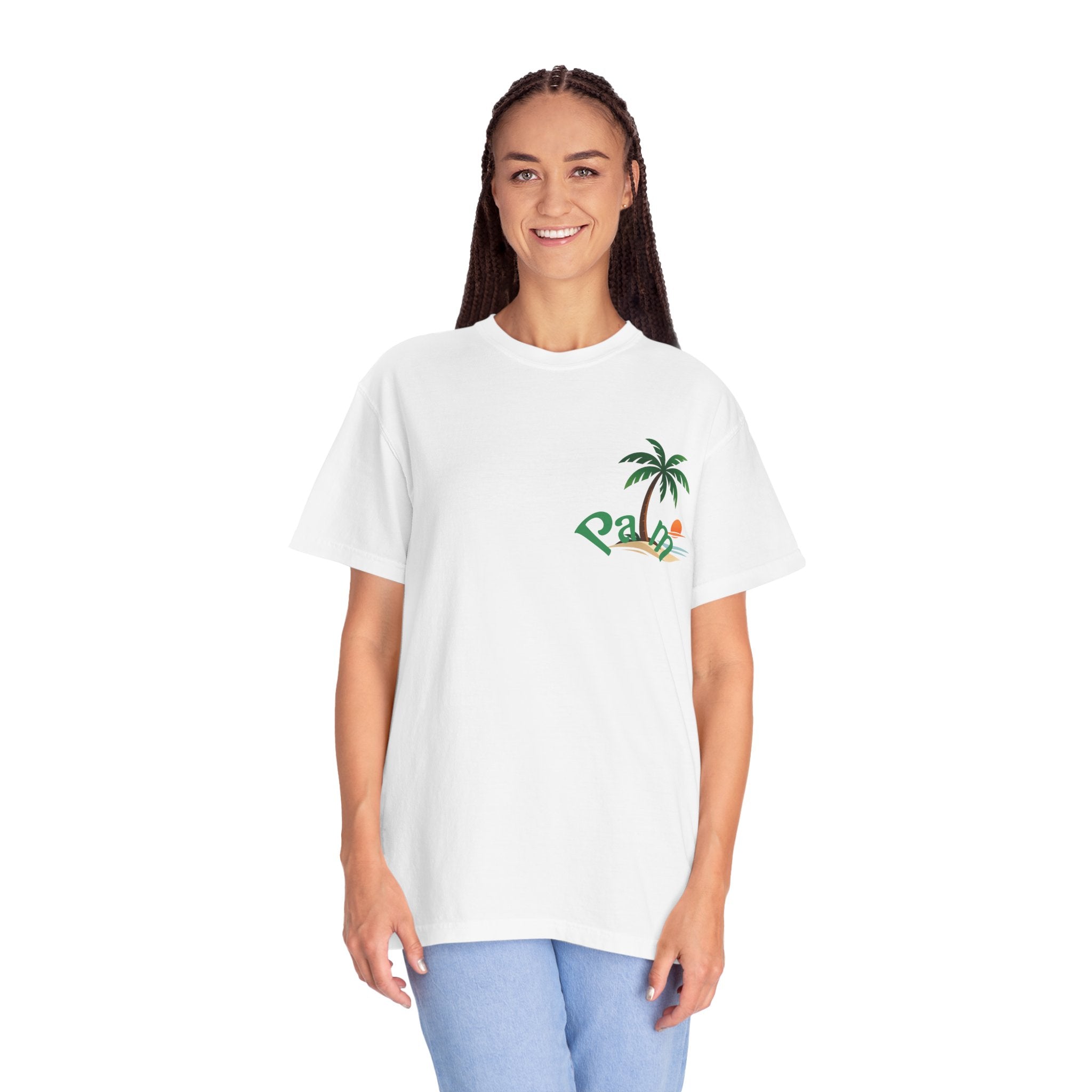 Palm Tree Sunset T-shirt | Tropical Beach Graphic