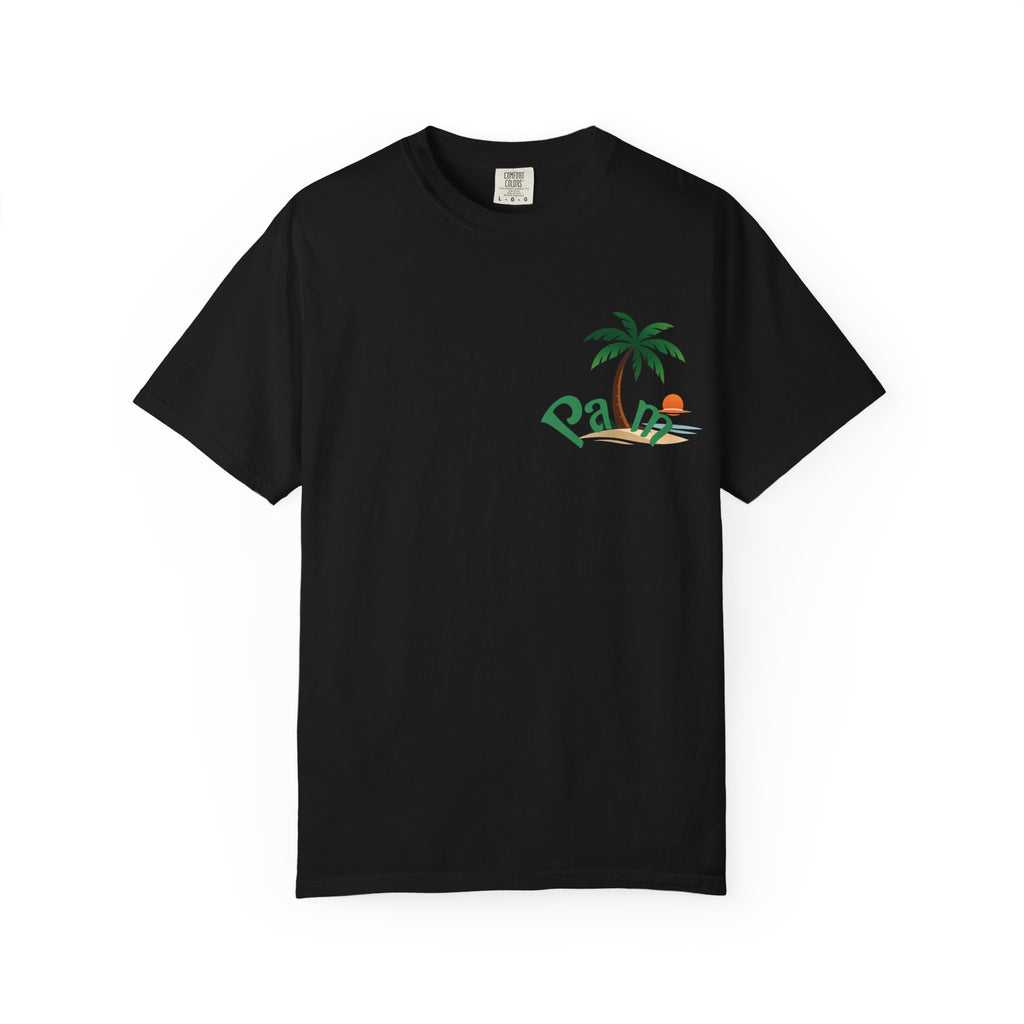Palm Tree Sunset T-shirt | Tropical Beach Graphic