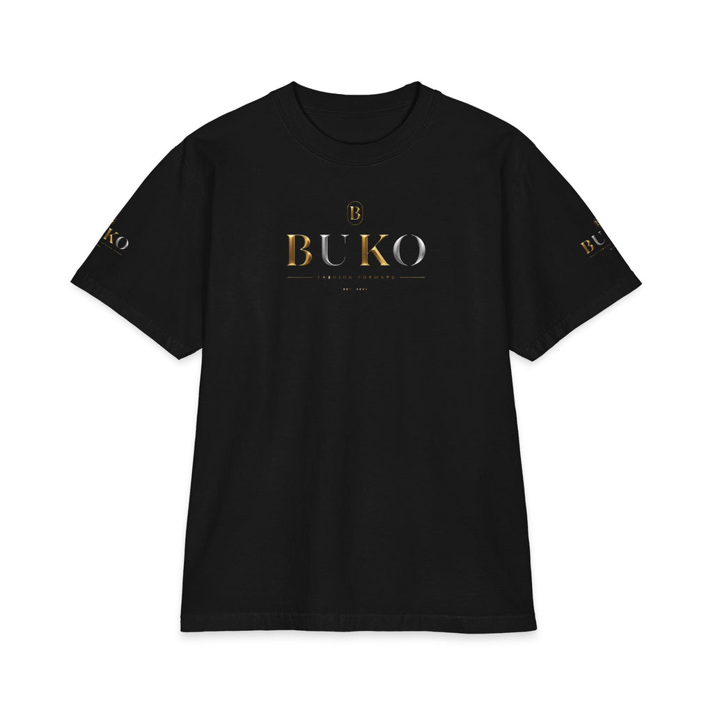 BUKO Gold Logo T‑Shirt — Minimalist Branded White Tee