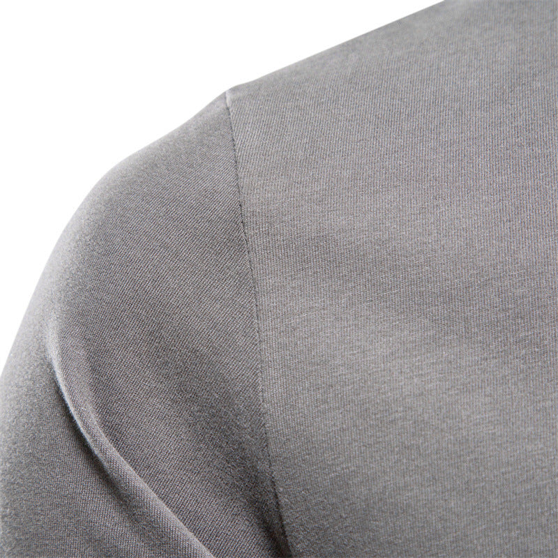 Pure Cotton Tops Trendy Wholesale Men's Long-Sleeved T-Shirts Bottoming Shirts Casual Sports New Round Neck Pure Color Outer Wear