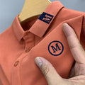 M Embroidered Cotton POLO Shirt Summer Men's Short-sleeved T-shirt Lapel High-end Foreign trade original order Men's Half-sleeved T-shirt Top