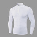 Men's Autumn and Winter Fleece-lined Fitness Clothes High-elastic Tight-fitting Sports Basketball Running Training Long-sleeved Half-zipper Collar Sweater