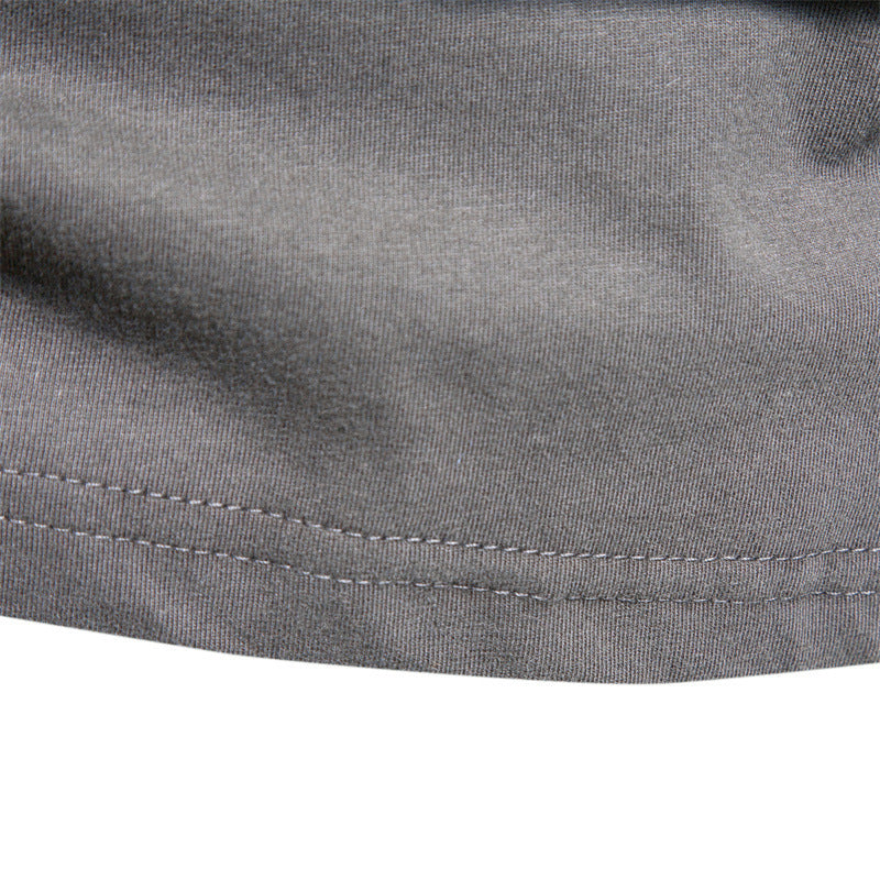 Pure Cotton Tops Trendy Wholesale Men's Long-Sleeved T-Shirts Bottoming Shirts Casual Sports New Round Neck Pure Color Outer Wear